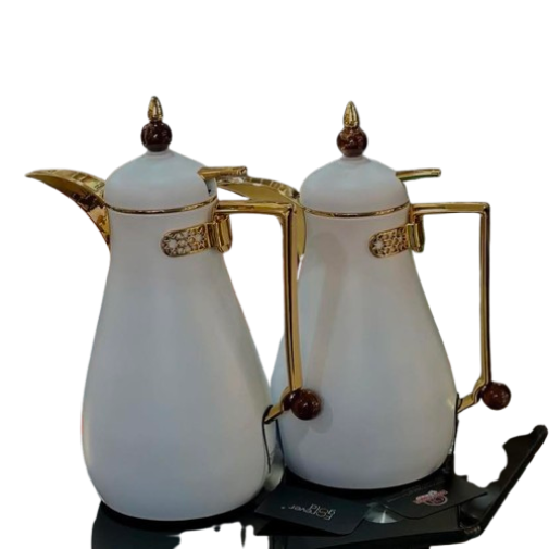 Thermos Élégant Blanc et Doré - 1 Litre