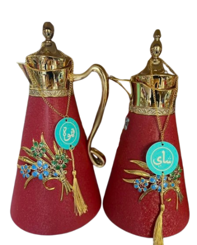 Thermos Élégant Blanc et Doré - 1 Litre